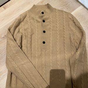 Billy Reid sweater; camel size medium